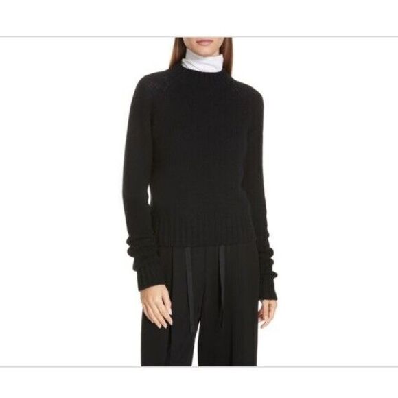 Vince Sweaters - Vince Womens Shrunken Pullover Cashmere‎ Sweater in Black Size XS